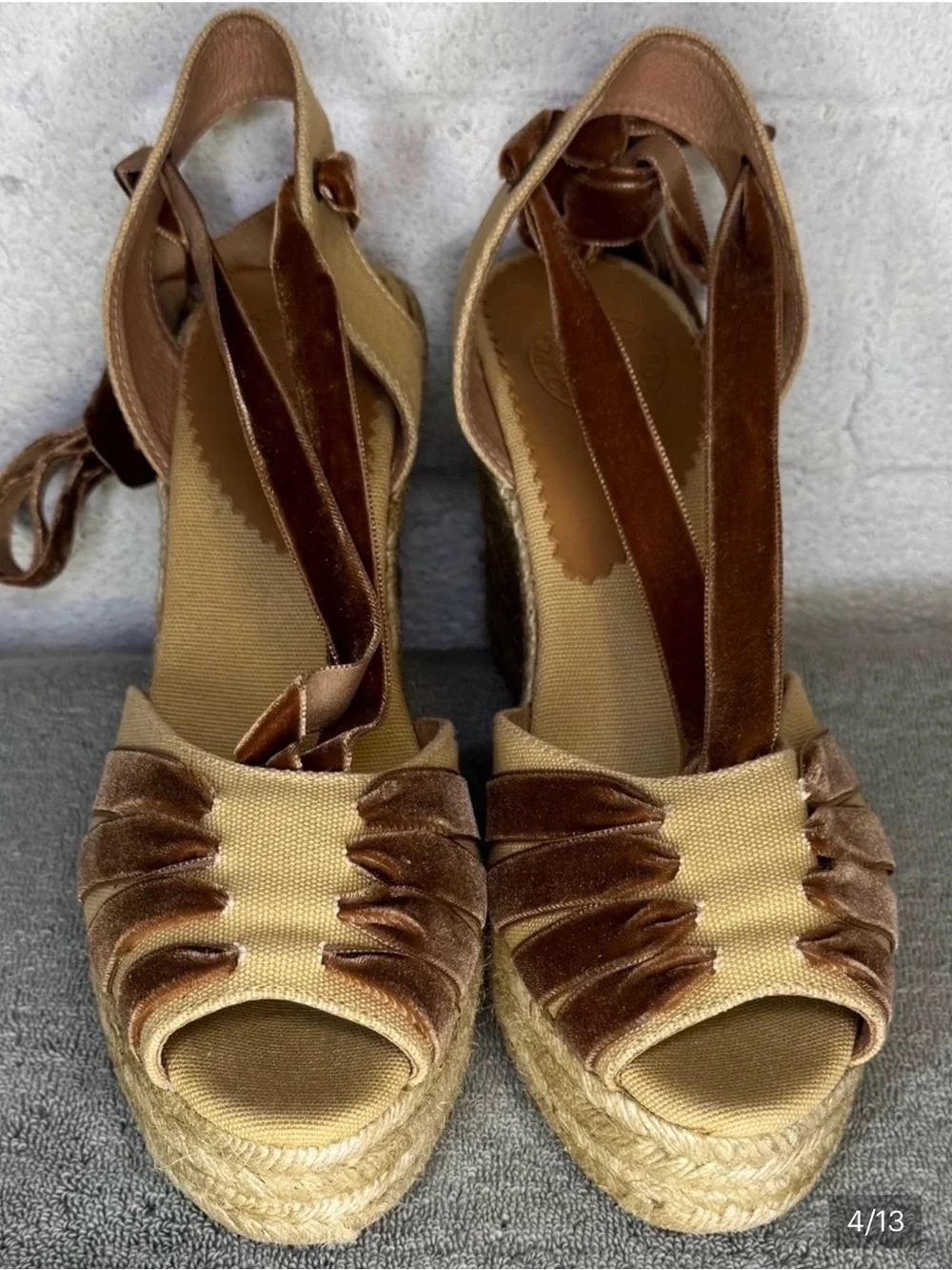 Penelope Chilvers Catalina Dali Espadrille Honey Gold Size 8